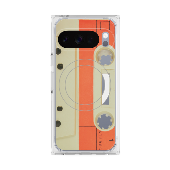 Premium Square Case with Pixelsnap［ RETORO CASSETTE TAPE - Opacity White ］