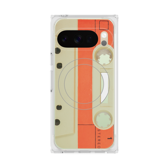 Premium Square Case with Pixelsnap［ RETORO CASSETTE TAPE - Opacity White ］
