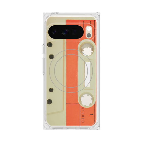 Premium Square Case with Pixelsnap［ RETORO CASSETTE TAPE - Opacity White ］