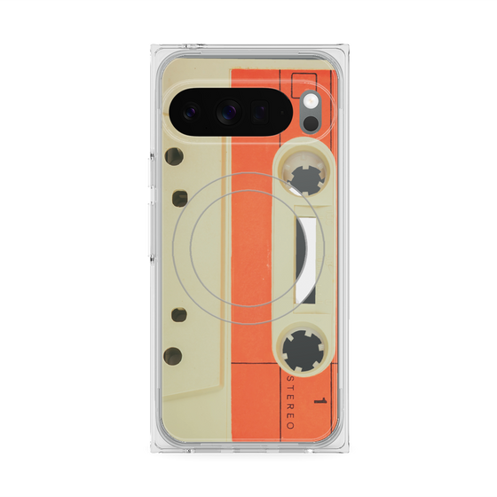 Premium Square Case with Pixelsnap［ RETORO CASSETTE TAPE - Opacity White ］