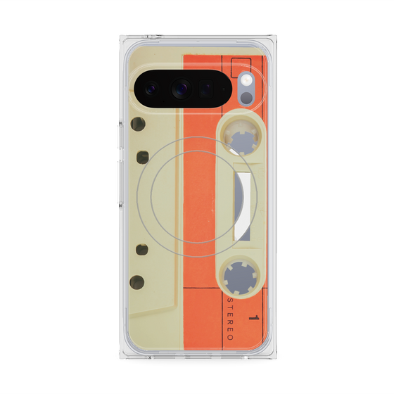 Premium Square Case with Pixelsnap［ RETORO CASSETTE TAPE - Opacity White ］