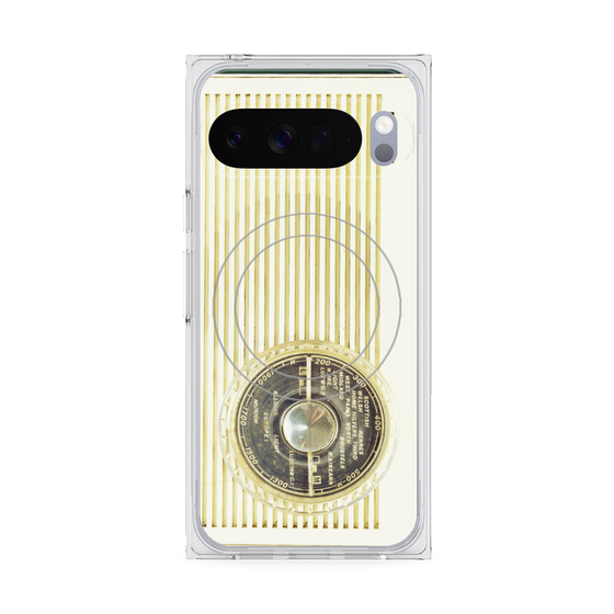 Premium Square Case with Pixelsnap［ RETORO RADIO - White ］