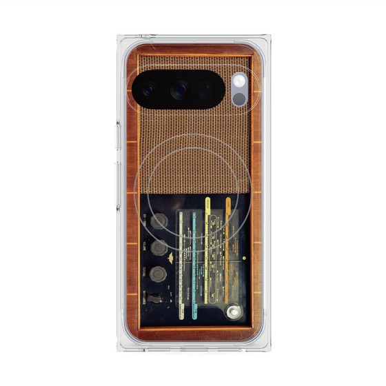 Premium Square Case with Pixelsnap［ RETORO RADIO - Brown ］