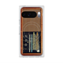 Premium Square Case with Pixelsnap［ RETORO RADIO - Brown ］