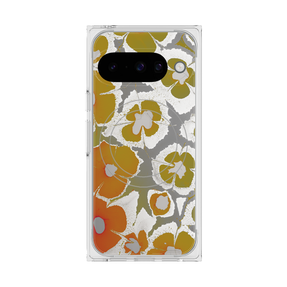 Premium Square Case with Pixelsnap［ y2k(Year2000) - Flower - Yellow Gray ］