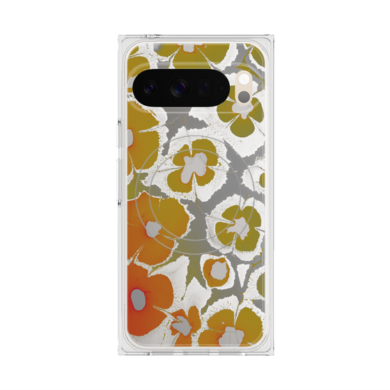 Premium Square Case with Pixelsnap［ y2k(Year2000) - Flower - Yellow Gray ］