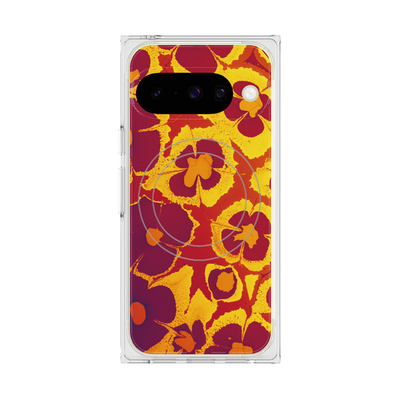 Premium Square Case with Pixelsnap［ y2k(Year2000) - Flower - Orange purple ］
