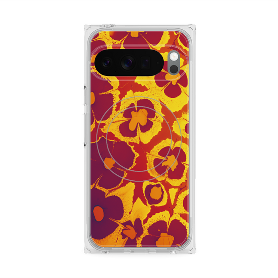 Premium Square Case with Pixelsnap［ y2k(Year2000) - Flower - Orange purple ］