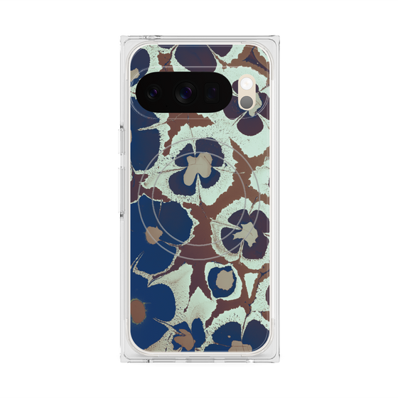Premium Square Case with Pixelsnap［ y2k(Year2000) - Flower - Brown Navy ］