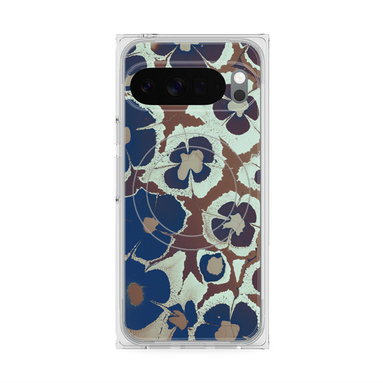 Premium Square Case with Pixelsnap［ y2k(Year2000) - Flower - Brown Navy ］