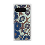 Premium Square Case with Pixelsnap［ y2k(Year2000) - Flower - Brown Navy ］