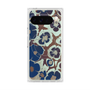Premium Square Case with Pixelsnap［ y2k(Year2000) - Flower - Brown Navy ］