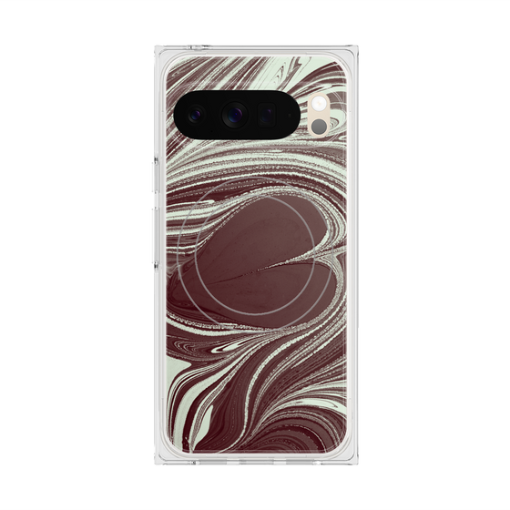 Premium Square Case with Pixelsnap［ y2k(Year2000) - Heart - Chocolate Mint ］