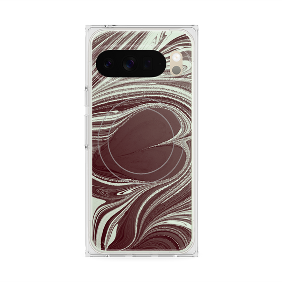 Premium Square Case with Pixelsnap［ y2k(Year2000) - Heart - Chocolate Mint ］