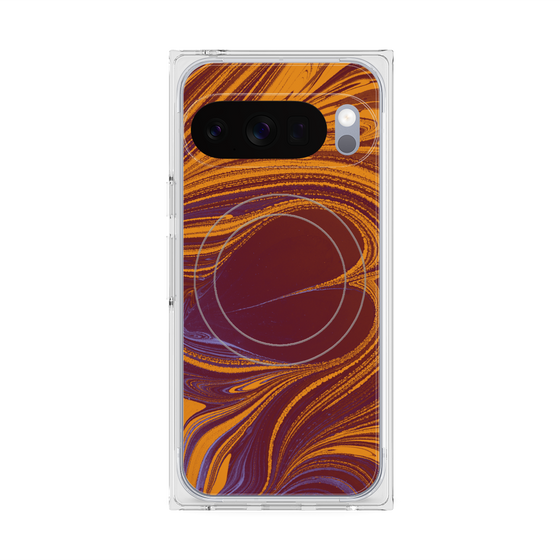 Premium Square Case with Pixelsnap［ y2k(Year2000) - Heart - High contrast Orange ］