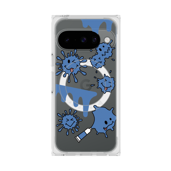 Premium Square Case with Pixelsnap［ PAINTING SMILE Blue ］