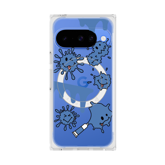 Premium Square Case with Pixelsnap［ PAINTING SMILE Blue ］