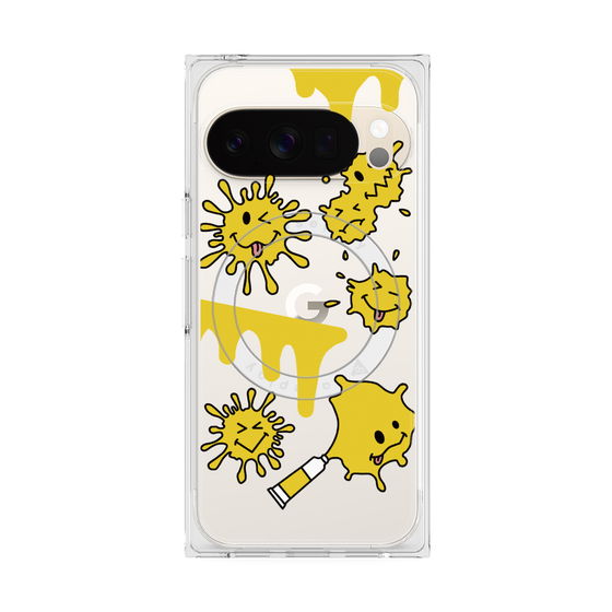 Premium Square Case with Pixelsnap［ PAINTING SMILE Yellow ］