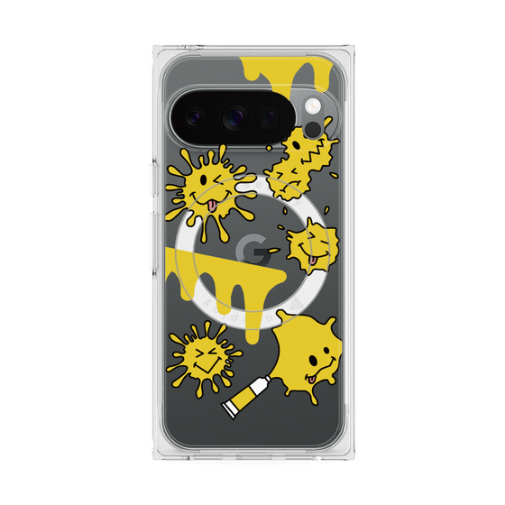 Premium Square Case with Pixelsnap［ PAINTING SMILE Yellow ］