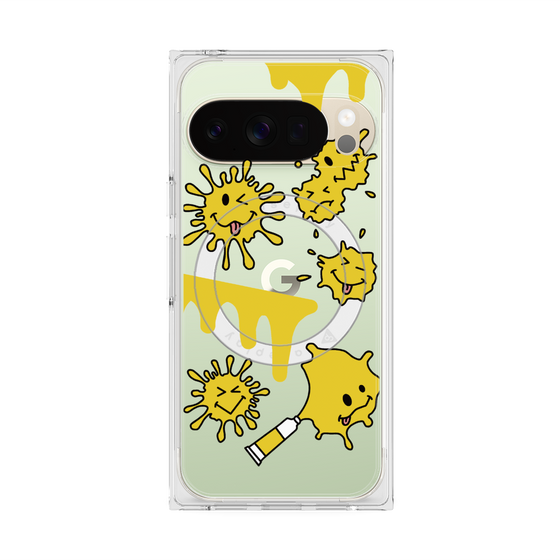 Premium Square Case with Pixelsnap［ PAINTING SMILE Yellow ］