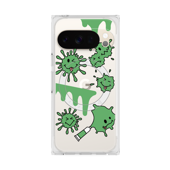 Premium Square Case with Pixelsnap［ PAINTING SMILE Green ］