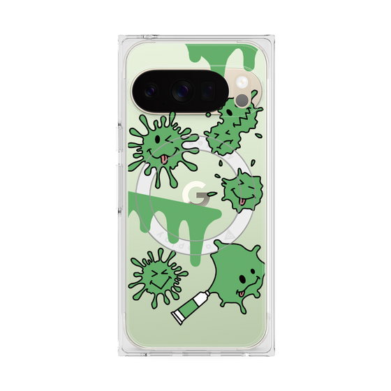 Premium Square Case with Pixelsnap［ PAINTING SMILE Green ］