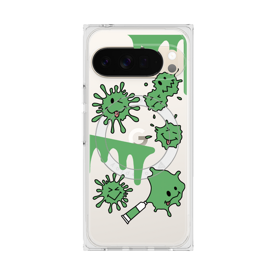 Premium Square Case with Pixelsnap［ PAINTING SMILE Green ］