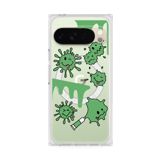 Premium Square Case with Pixelsnap［ PAINTING SMILE Green ］
