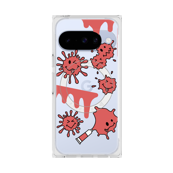 Premium Square Case with Pixelsnap［ PAINTING SMILE Red ］