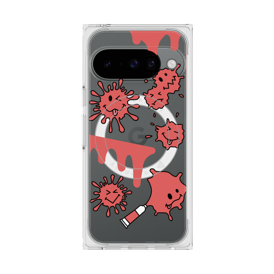 Premium Square Case with Pixelsnap［ PAINTING SMILE Red ］