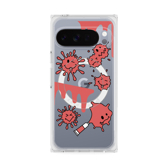 Premium Square Case with Pixelsnap［ PAINTING SMILE Red ］