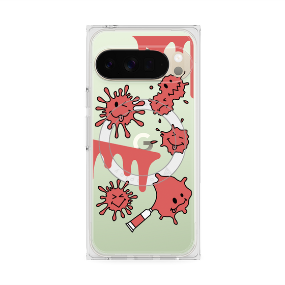Premium Square Case with Pixelsnap［ PAINTING SMILE Red ］