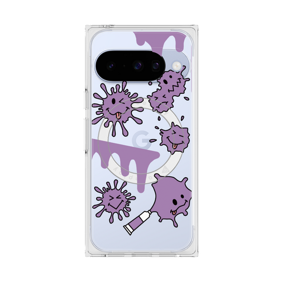 Premium Square Case with Pixelsnap［ PAINTING SMILE Purple ］