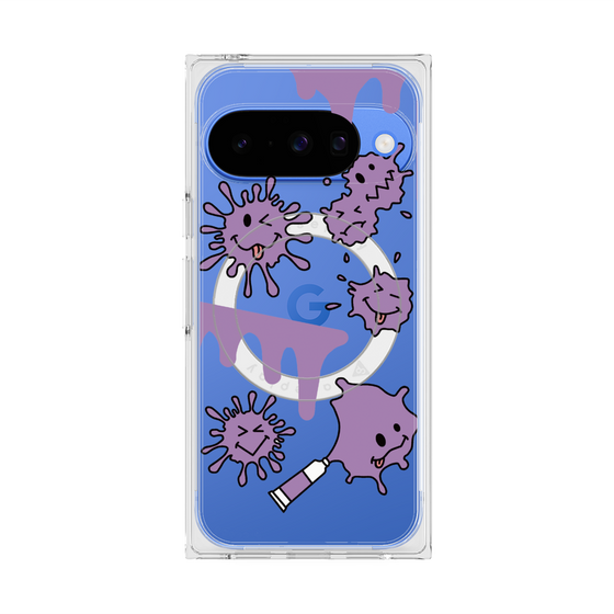 Premium Square Case with Pixelsnap［ PAINTING SMILE Purple ］