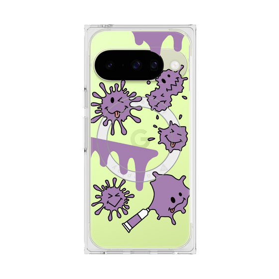 Premium Square Case with Pixelsnap［ PAINTING SMILE Purple ］