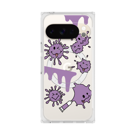 Premium Square Case with Pixelsnap［ PAINTING SMILE Purple ］