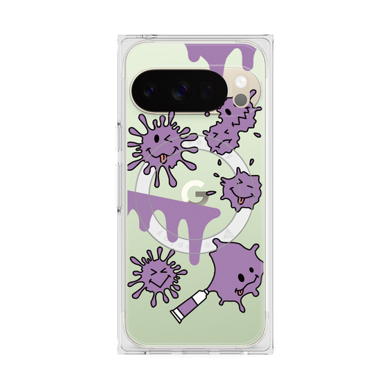 Premium Square Case with Pixelsnap［ PAINTING SMILE Purple ］