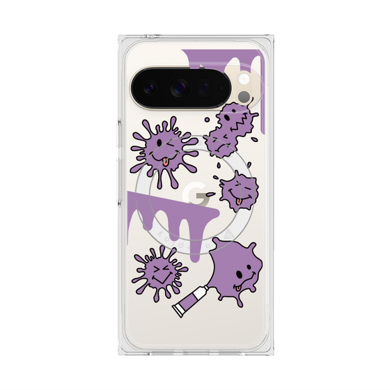 Premium Square Case with Pixelsnap［ PAINTING SMILE Purple ］