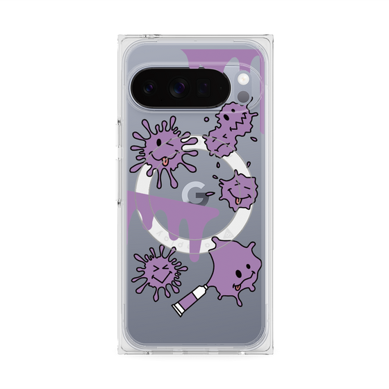 Premium Square Case with Pixelsnap［ PAINTING SMILE Purple ］