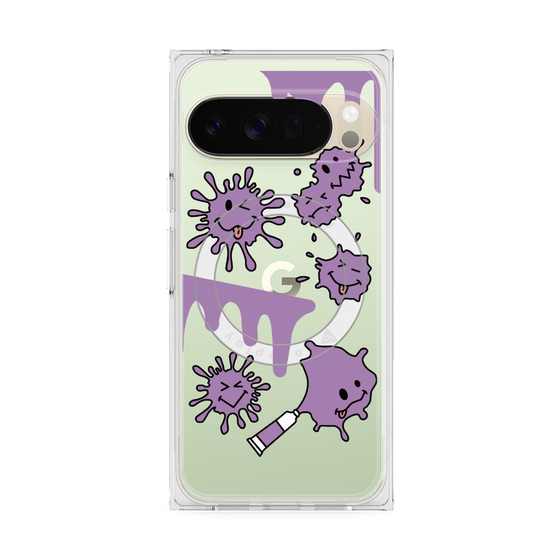 Premium Square Case with Pixelsnap［ PAINTING SMILE Purple ］