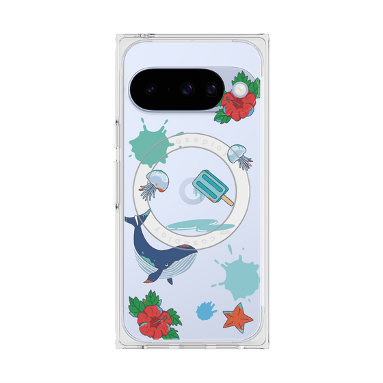 Premium Square Case with Pixelsnap［ DRAWING PAPER Blue ］