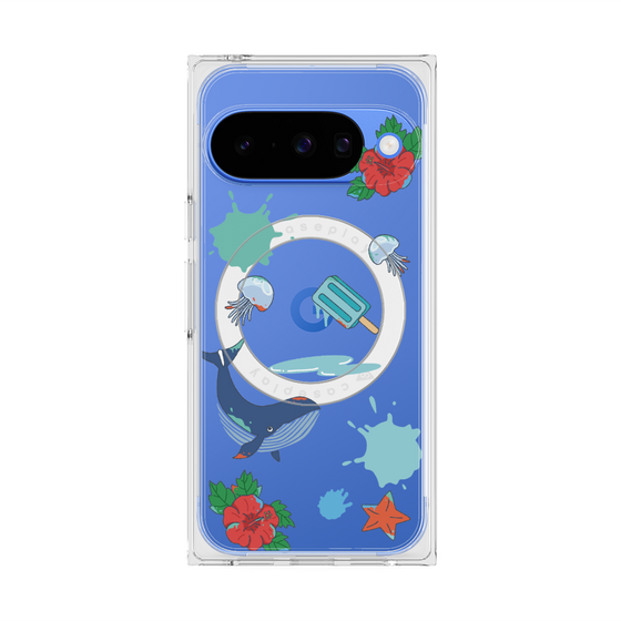 Premium Square Case with Pixelsnap［ DRAWING PAPER Blue ］