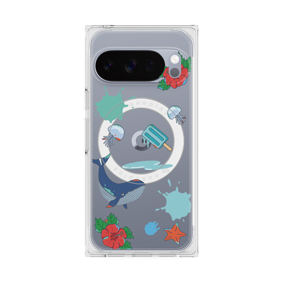 Premium Square Case with Pixelsnap［ DRAWING PAPER Blue ］