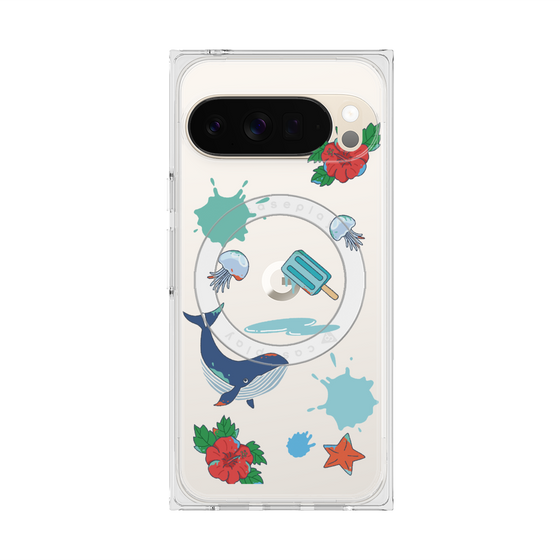 Premium Square Case with Pixelsnap［ DRAWING PAPER Blue ］