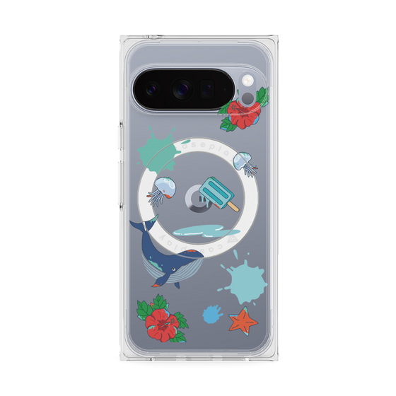 Premium Square Case with Pixelsnap［ DRAWING PAPER Blue ］