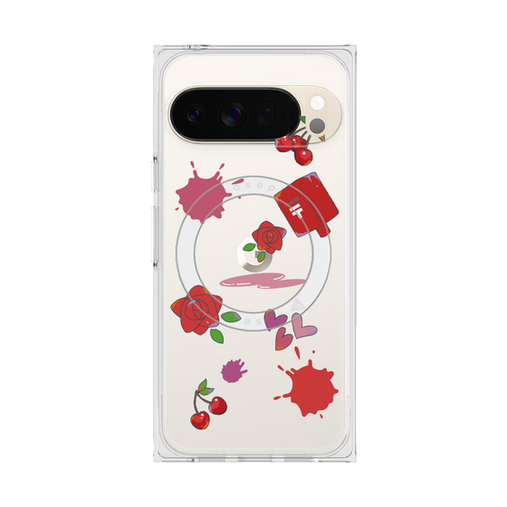 Premium Square Case with Pixelsnap［ DRAWING PAPER Red ］