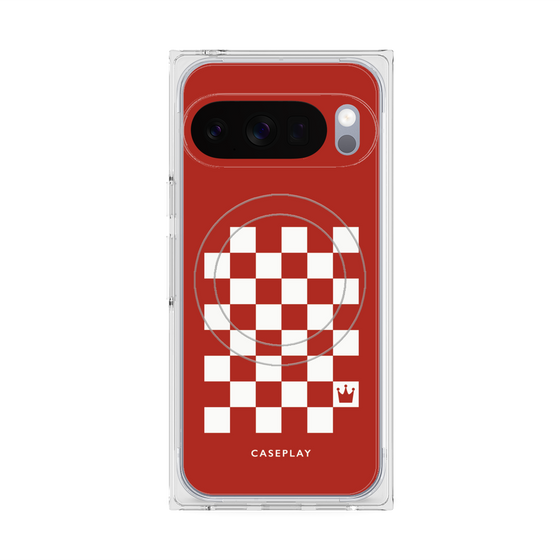 Premium Square Case with Pixelsnap［ Racing Checkered Flag Red ］