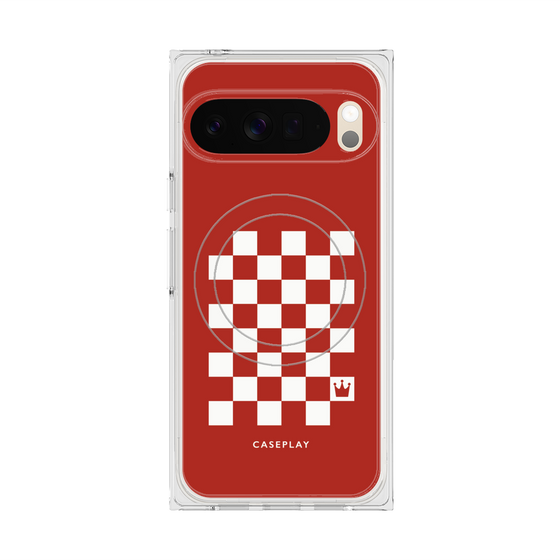 Premium Square Case with Pixelsnap［ Racing Checkered Flag Red ］
