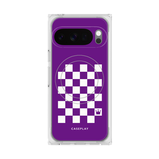 Premium Square Case with Pixelsnap［ Racing Checkered Flag Purple ］