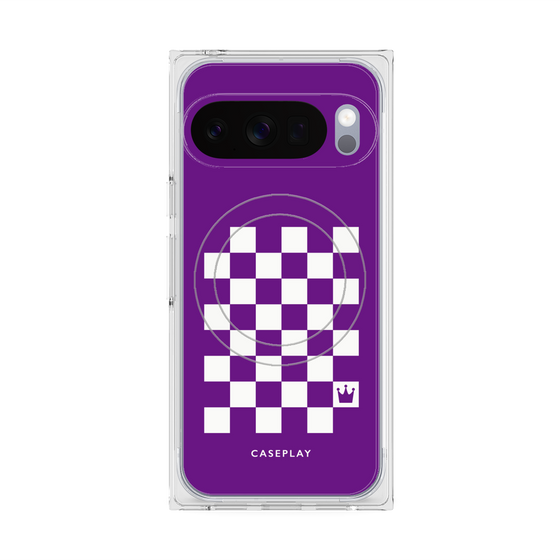 Premium Square Case with Pixelsnap［ Racing Checkered Flag Purple ］